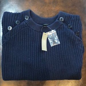 J. Crew Navy Button Sweater, Brand New